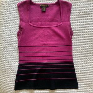 Women's Pink and Black Striped Top